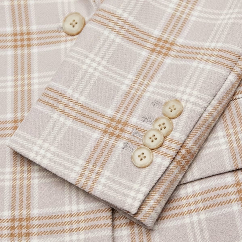 Aritzia Wilfred Destiny Double Breasted Plaid Professional Casual Blazer Size 4 - Picture 6 of 16